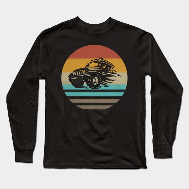 Vintage Jeep Sunset Jeeps Long Sleeve T-Shirt by Nancie